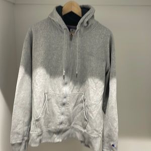 Champion light grey mens zip up hoodie